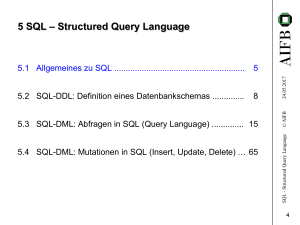 5 SQL – Structured Query Language