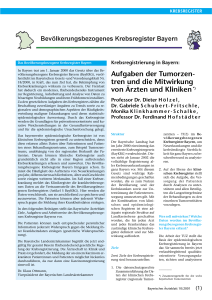 (1)-(4) Krebsregister - der Bayerischen Landesärztekammer