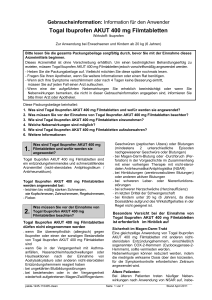 Togal Ibuprofen AKUT 400 mg Filmtabletten