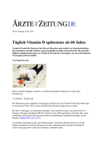 Täglich Vitamin D spätestens ab 60 Jahre - Netzwerk