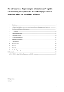 Die schweizerische Regulierung im internationalen Vergleich