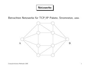 Netzwerke Betrachten Netzwerke für TCP/IP Pakete, Stromnetze, usw.