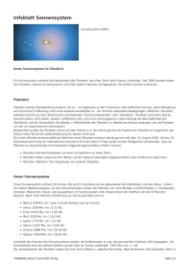 Infoblatt Sonnensystem