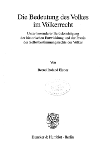 Die Bedeutung des Volkes im Völkerrecht