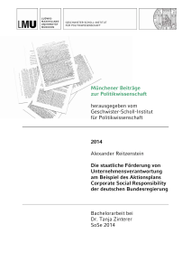 Münchener Beiträge zur Politikwissenschaft herausgegeben vom