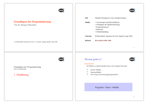 Grundlagen der Programmierung 1. Einführung