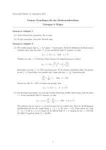 Vorkurs Grundlagen für das Mathematikstudium Lösungen 3
