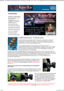 HyperStar - die digitale Schmidt Kamera für Ihr Celestron SC