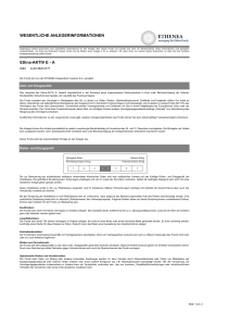 Ethna-AKTIV E - A WESENTLICHE ANLEGERINFORMATIONEN