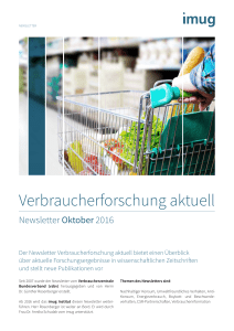 Verbraucherforschung aktuell 2016