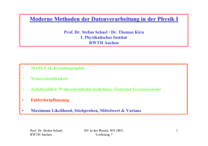 Moderne Methoden der Datenverarbeitung in der Physik I