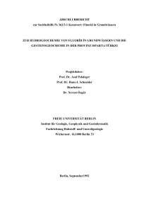 Fluorid in Grundwässern ZUR HYDROGEOCHEMIE VON FLUORİD