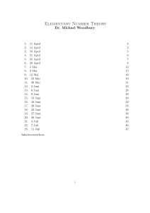 Elementary Number Theory