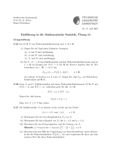 Einführung in die Mathematische Statistik, Übung 13