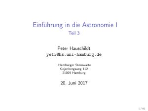 Einführung in die Astronomie I - Teil 3 - Peter Hauschildt