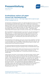 Pressemitteilung - Bayerische Krankenhausgesellschaft