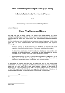 Ehren-/Verpflichtungserklärung - Deutscher Fechter-Bund