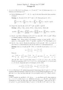 Lineare Algebra I – Klausur am 17.7.2007 Gruppe B