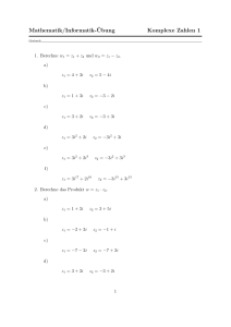 Mathematik/Informatik-¨Ubung Komplexe Zahlen 1