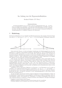 Im Anfang war die Exponentialfunktion