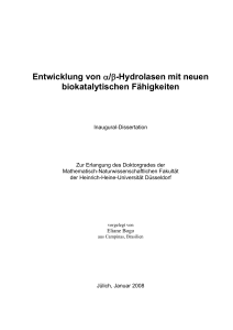 Entwicklung von α/β-Hydrolasen mit neuen biokatalytischen