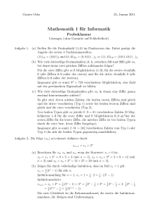 Mathematik 1 für Informatik