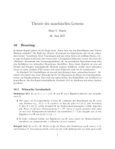 Theorie des maschinellen Lernens - Ruhr