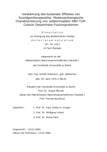 Molekularbiologische Charakterisierung von zellpermeablen HBV-TL