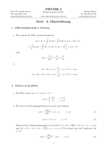 PHYSIK I Serie 3, Musterlösung