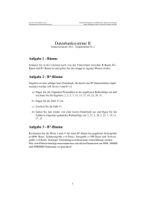Datenbanken II, Uebungsblatt 04 - DBIS - Goethe