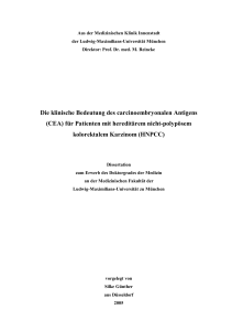 Die klinische Bedeutung des carcinoembryonalen Antigens (CEA