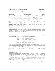 Mathematik für Bioinformatiker I WS 12/13 Musterlösungen zur 3