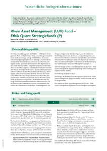 Rhein Asset Management (LUX) Fund – Ethik Quant