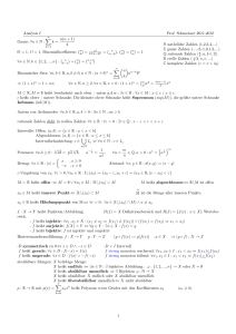 Analysis I Prof. Schmeisser 2011-2012 N natürliche Zahlen