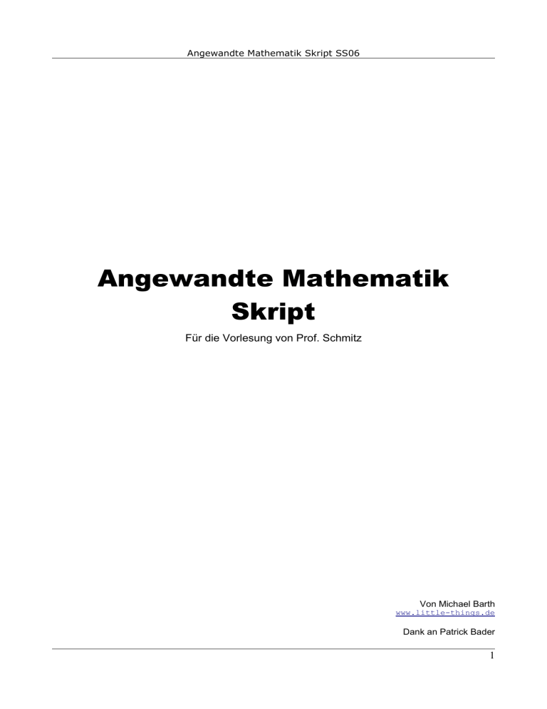 Angewandte Mathematik Skript