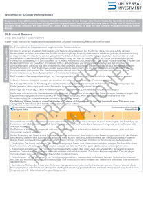 Wesentliche Anlegerinformationen OLB Invest Balance Ziele und