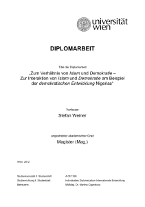 Zum Verhältnis von Islam und Demokratie - Zur Interaktion