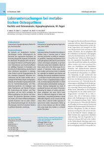 Laboruntersuchungen bei metabolischen Osteopathien