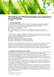 Vermeidung von GVO-Kontaminationen bei