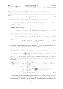 Quantenmechanik II Musterlösung 11.
