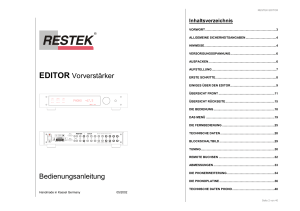 EDITOR Vorverstärker Bedienungsanleitung