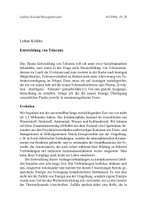 Lothar Kolditz Entwicklung von Toleranz - Leibniz
