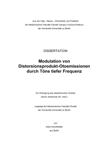 Modulation von Distorsionsprodukt-Otoemissionen duch Töne tiefer