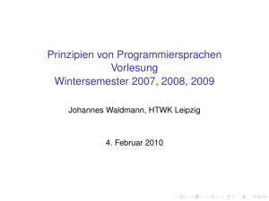 Prinzipien von Programmiersprachen Vorlesung