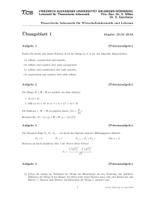 Ubungsblatt 1 - Theoretische Informatik