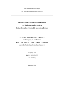 Nachweis feliner Coronavirus-RNA im Blut von klinisch gesunden