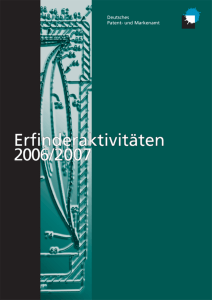 Erfinderaktivitäten 2006/2007 - Deutsches Patent