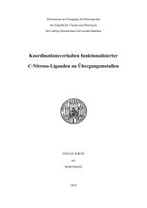 Koordinationsverhalten funktionalisierter C-Nitroso