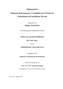 Diplomarbeit Klinische Bedeutung der Variabilität der P