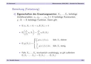 Bemerkung (Fortsetzung) - Fakultät Statistik (TU Dortmund)